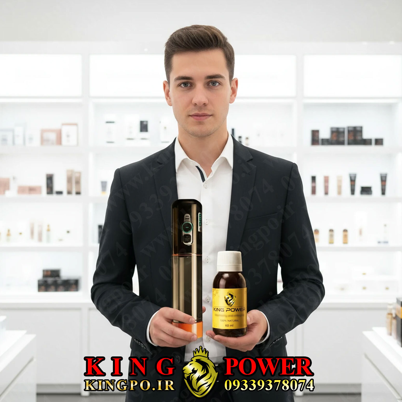  پکیج افزایش طول آلت تناسلی با روغن کینگ و دستگاه وکیوم شارژی – King Max Penis Growth Package 