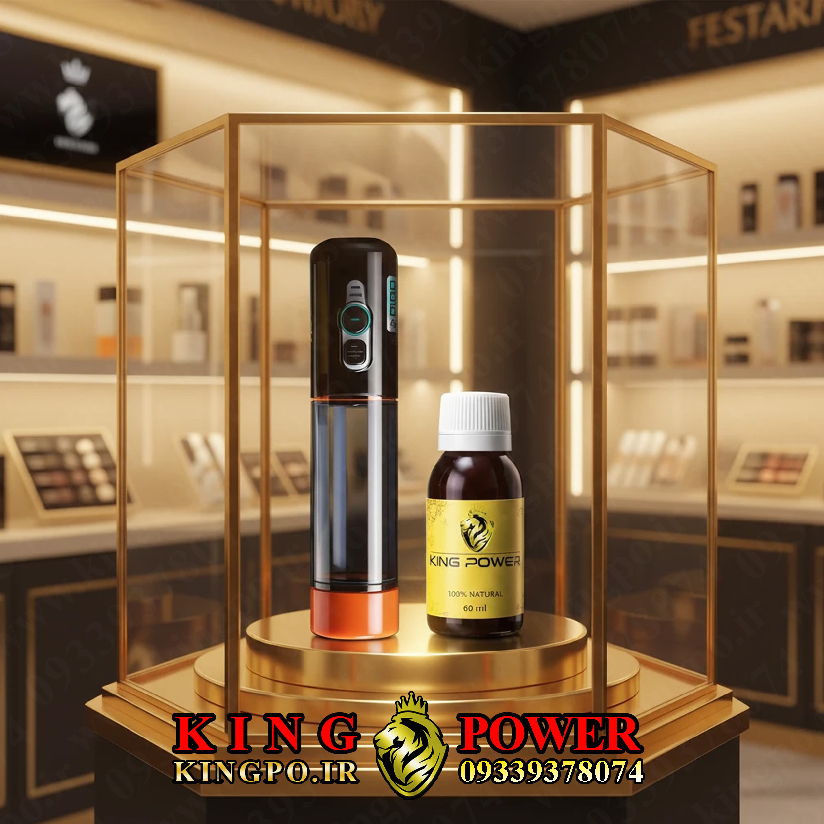  پکیج کینگ مکس اصل شامل روغن کینگ ۶۰ میل و دستگاه وکیوم شارژی افزایش سایز آلت تناسلی – King Max Male Enhancement Package 