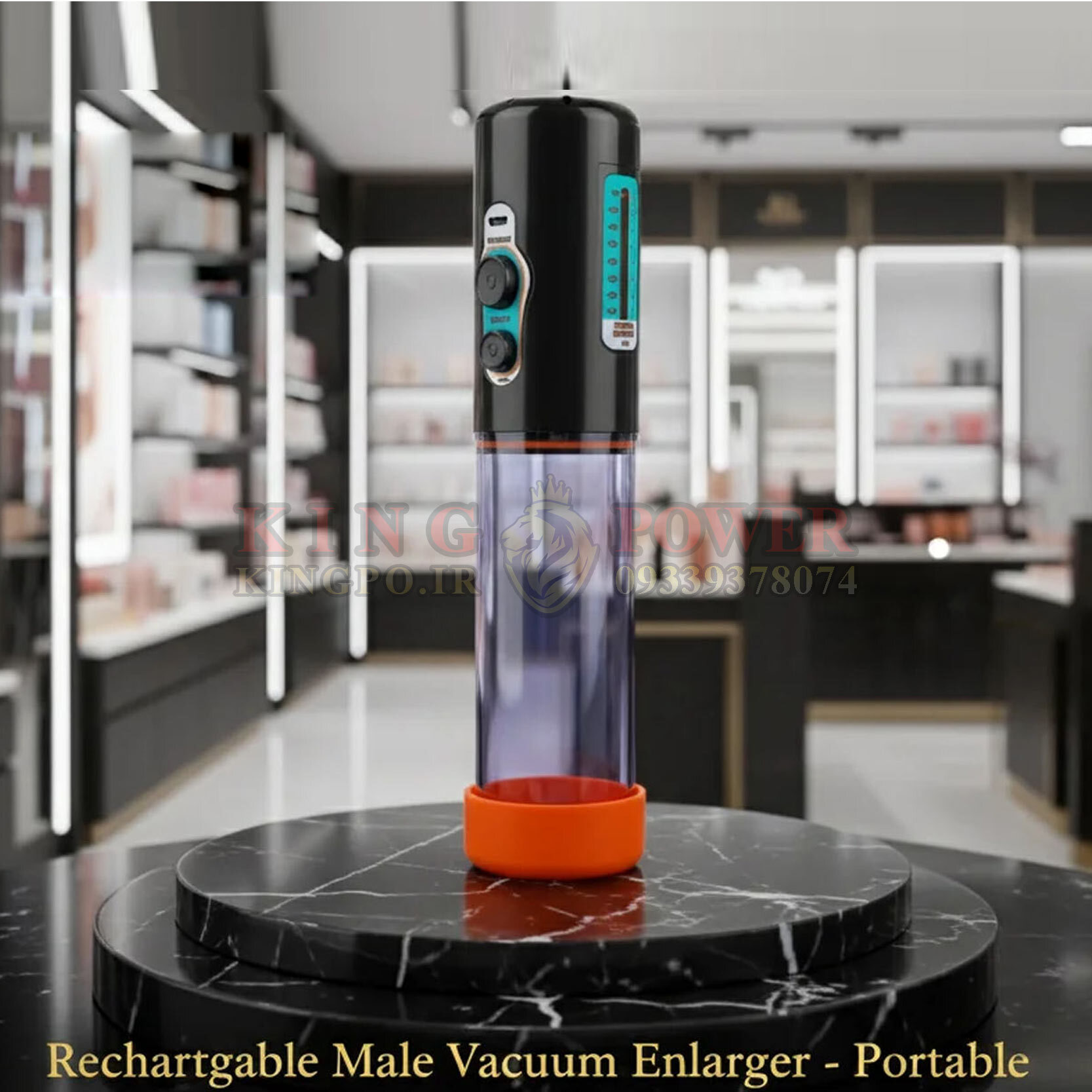 وکیوم شارژی تقویت نعوظ آقایان مدل گولدن با مکش اتوماتیک و طراحی ارگونومیک | Golden rechargeable erection booster vacuum